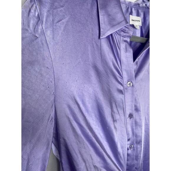 Song of Style Marta Shirt Dress Satin Kimono Sleeve Lavender Fairycore Dainty S - Picture 8 of 15